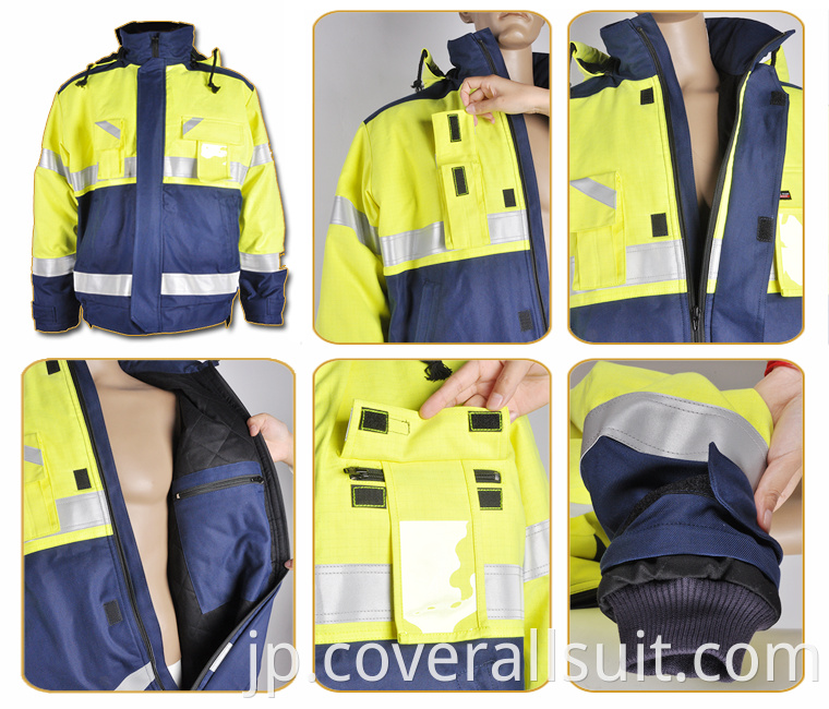 fire retardant safety reflective work jacket